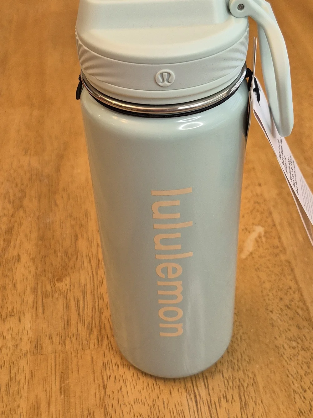 Lululemon SET 18 Oz Water Bottle, Dual Pouch Wristlet & Gift Bag Pelican Lt Blue